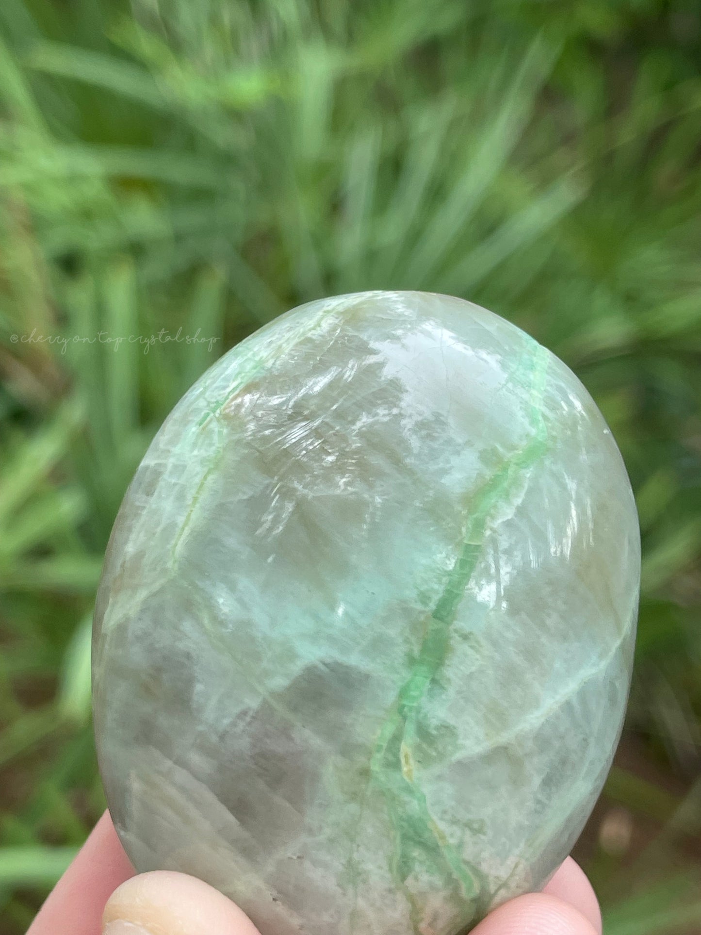 Mint Lightning - Green Garnierite Palm Stone Green Moonstone