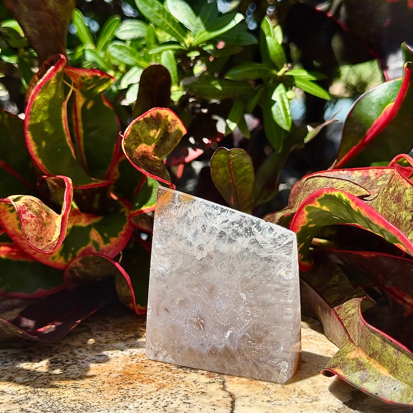 Quartz Asymmetric Chunk with Sugar Druzy Center