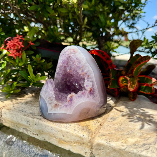 Amethyst Agate Open Shark Mouth Geode