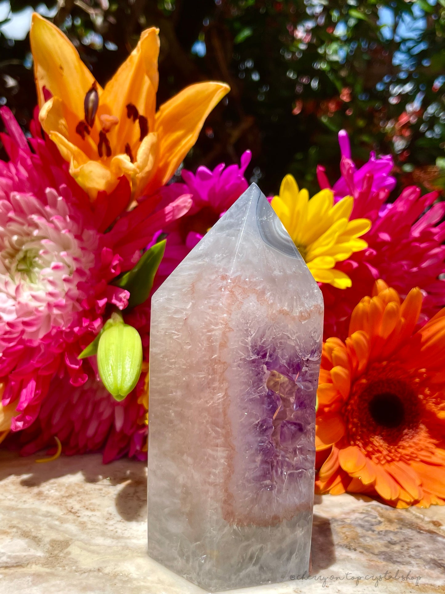 Crystal Vision Agate x Amethyst Tower