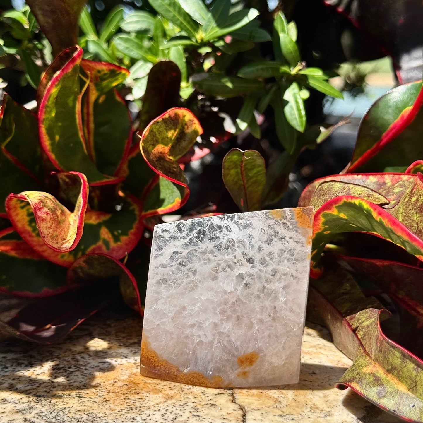 Quartz Asymmetric Chunk with Sugar Druzy Center