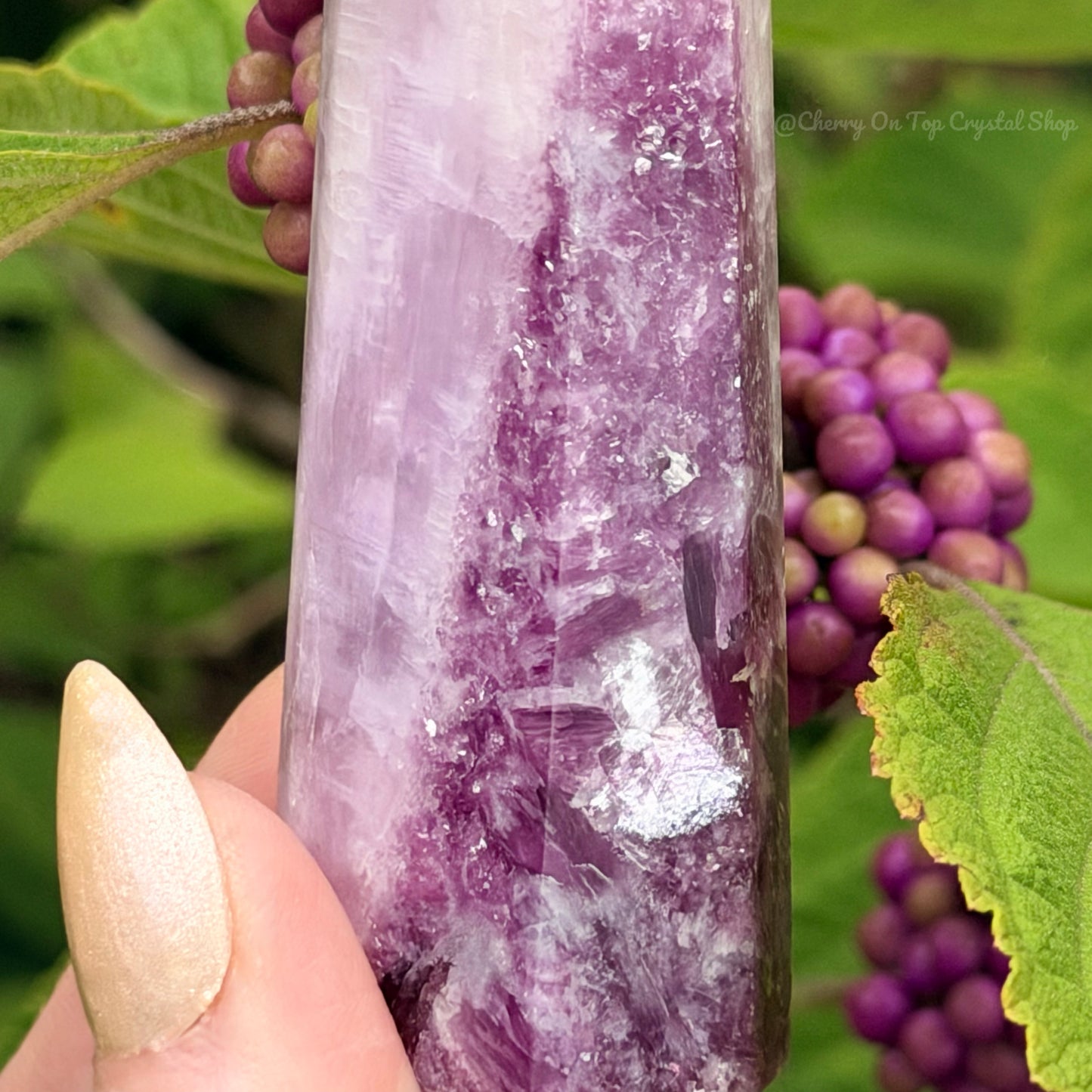 Beautyberry Split Kunzite x Lepidolite Tower