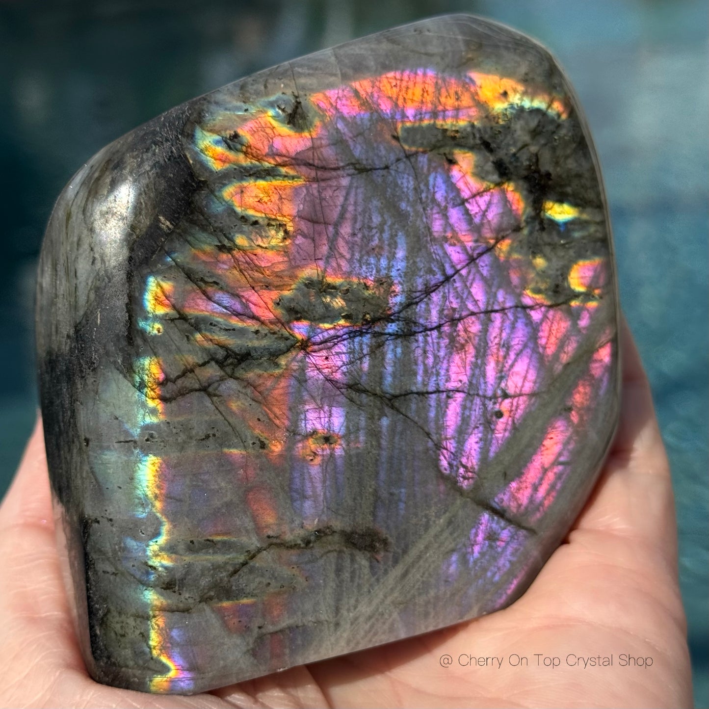 Crystal Vision Purple Labradorite with Neon Flash