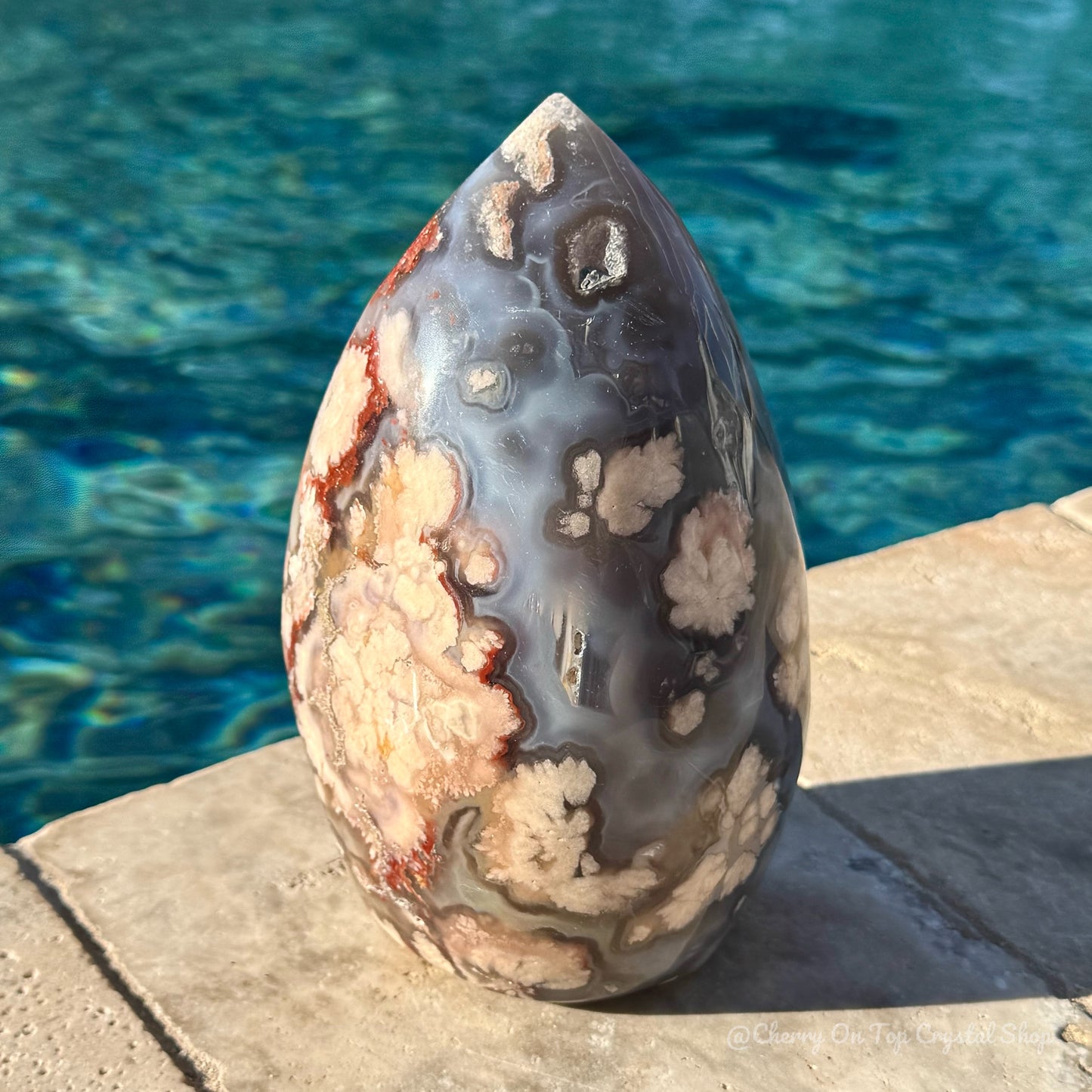 Blue Flower Agate Statement XL Flame