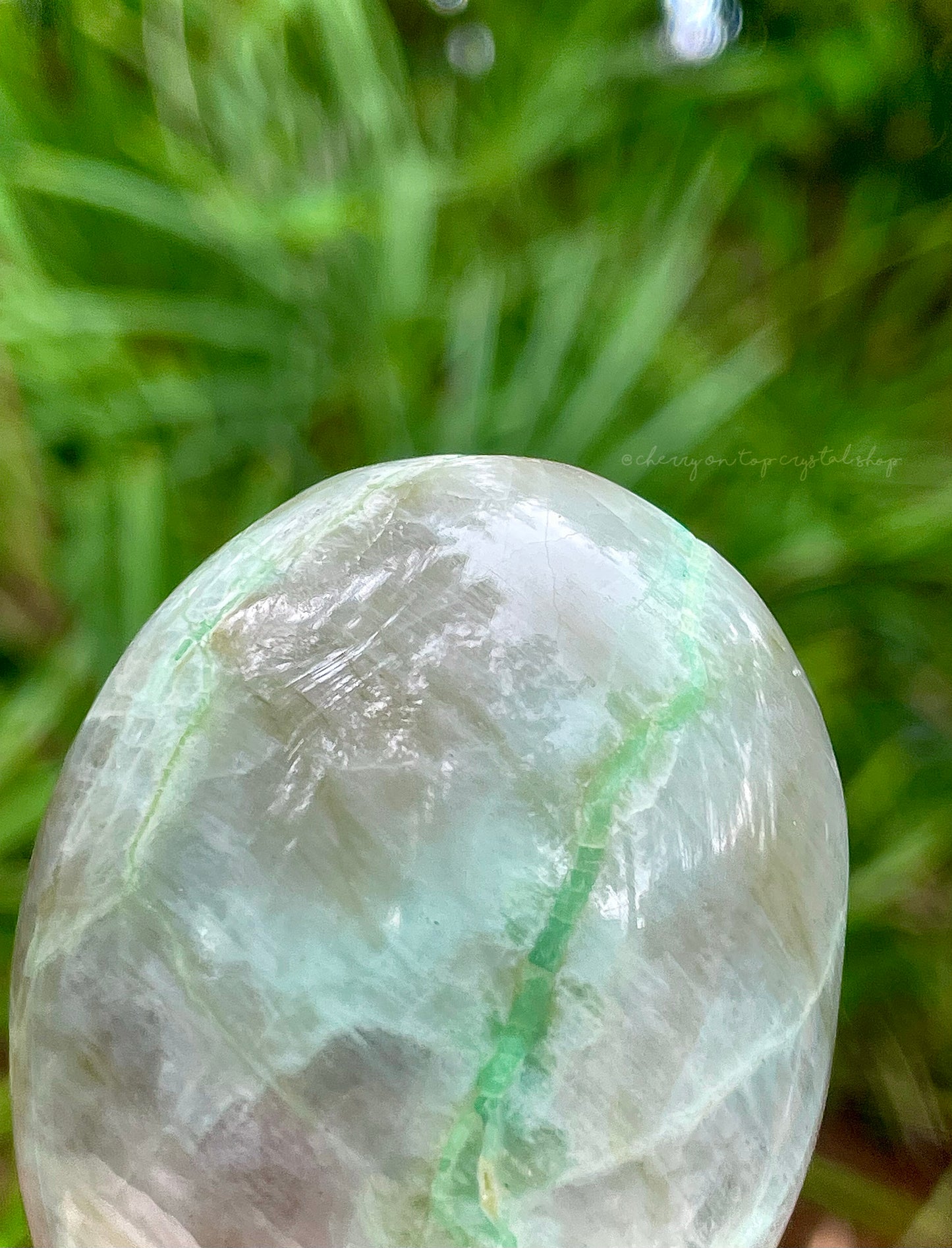 Mint Lightning - Green Garnierite Palm Stone Green Moonstone
