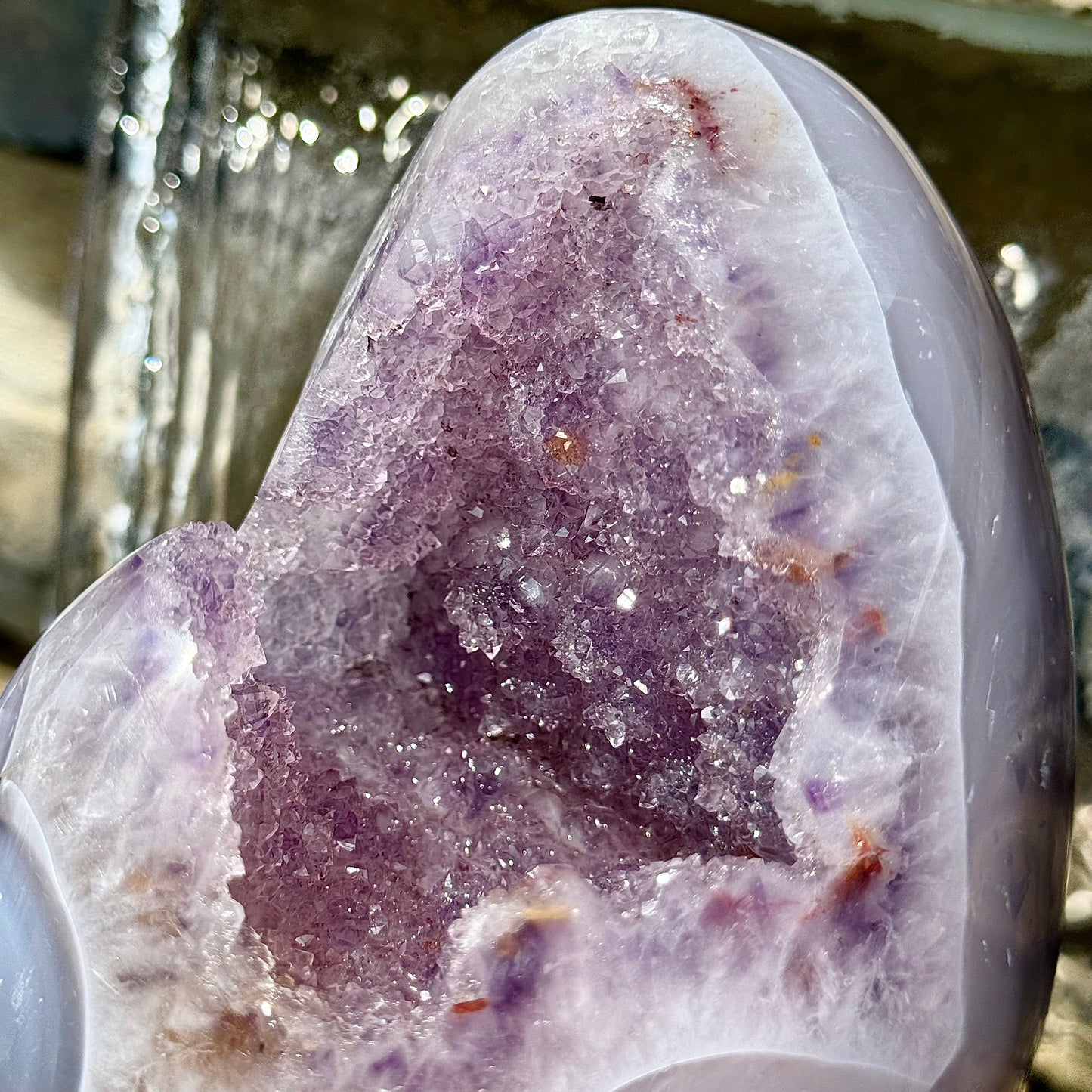 Amethyst Agate Open Shark Mouth Geode