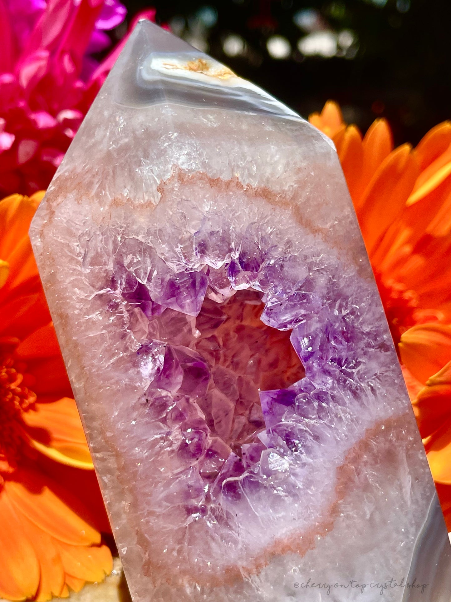 Crystal Vision Agate x Amethyst Tower