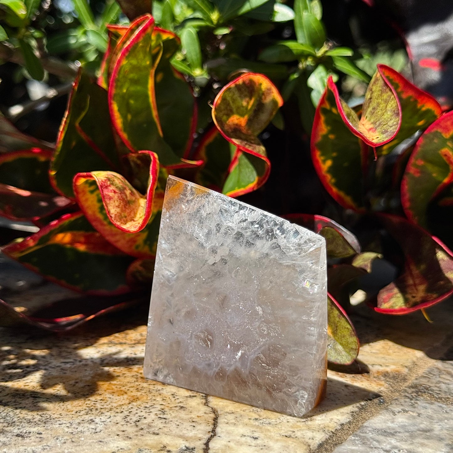 Quartz Asymmetric Chunk with Sugar Druzy Center