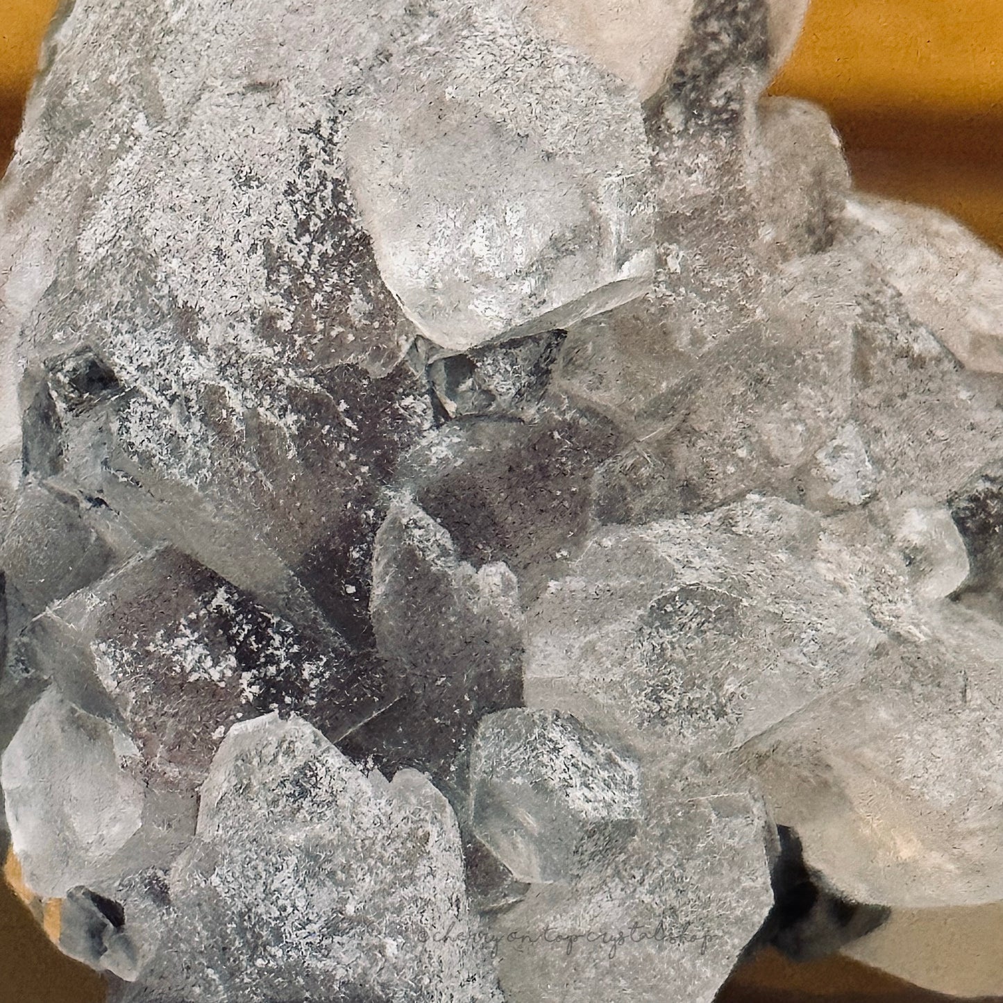 Matte Coated Apophyllite with Green Chalcedony Back Mini Cluster