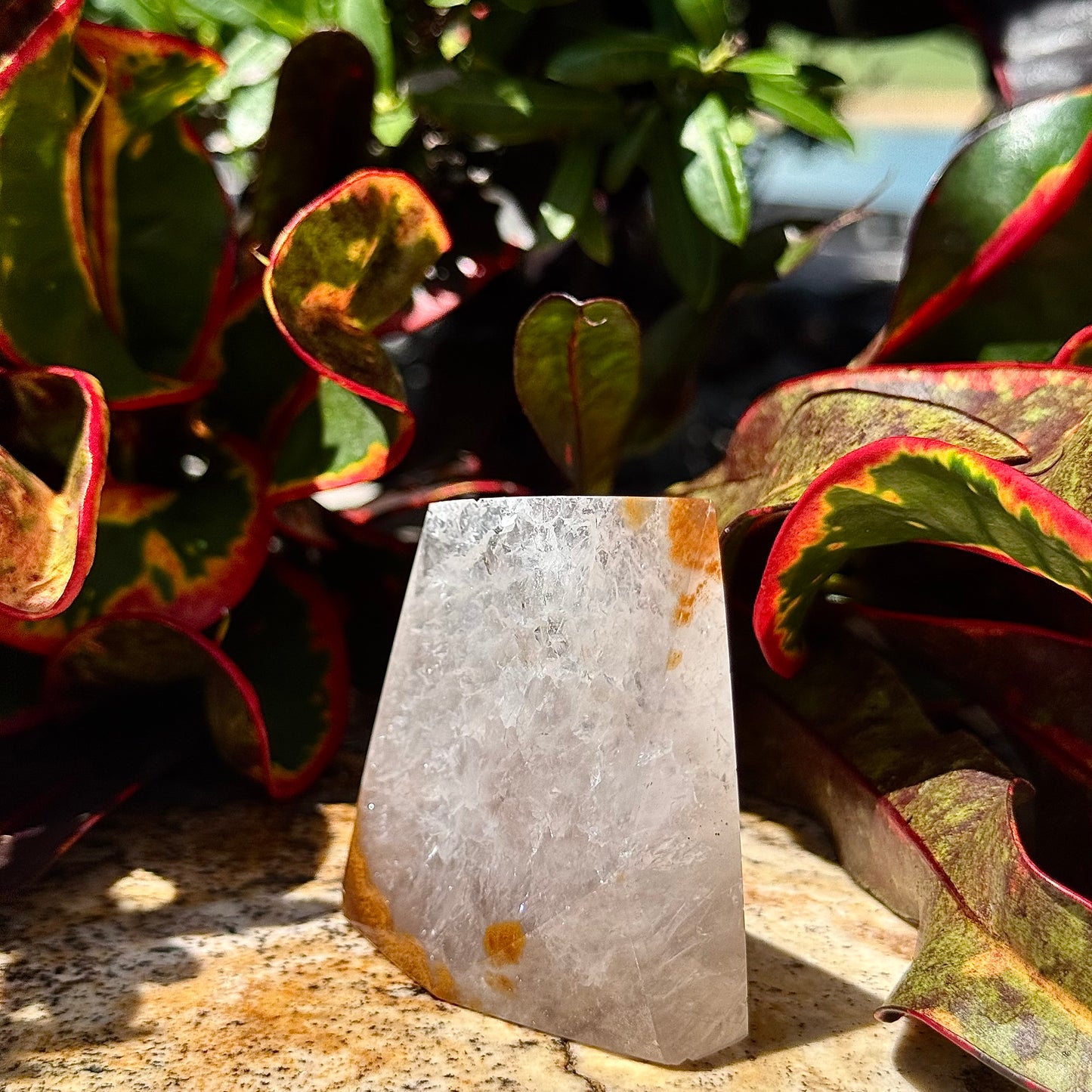 Quartz Asymmetric Chunk with Sugar Druzy Center
