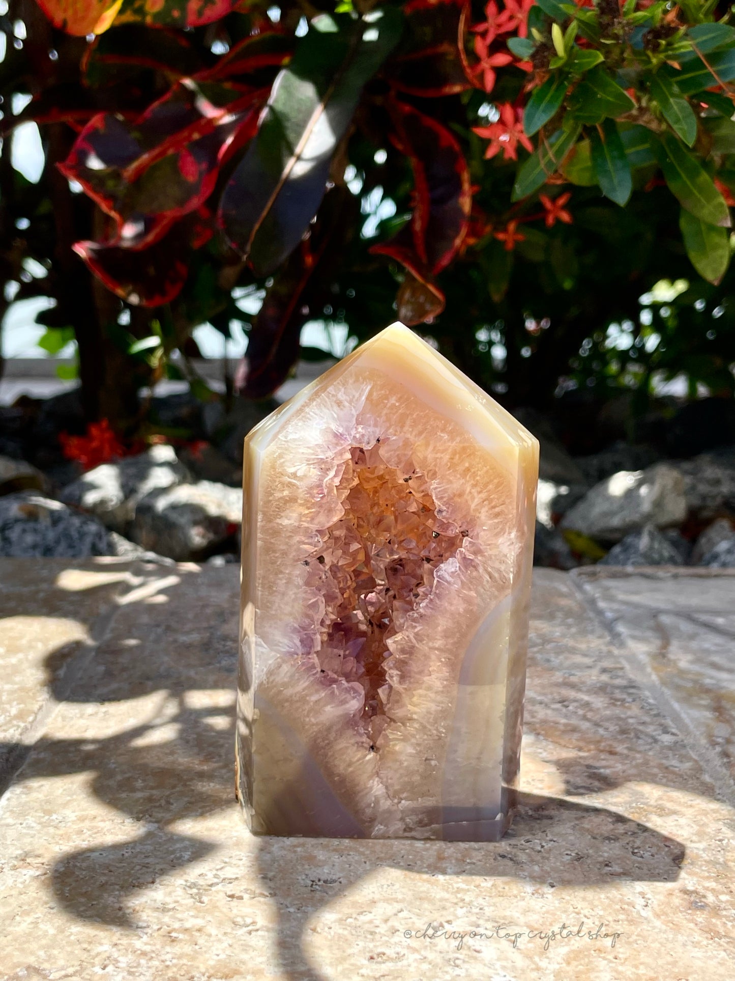 Crystal Vision Agate x Amethyst Tower