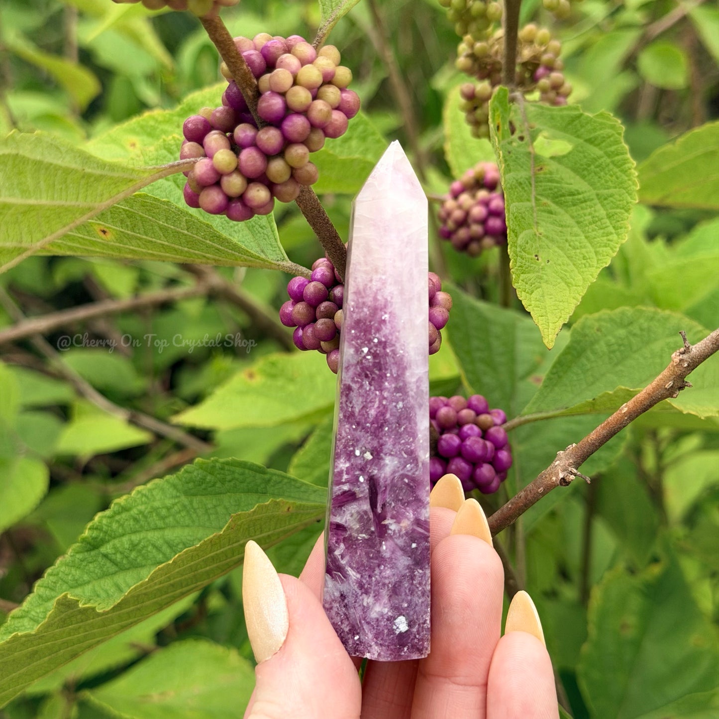Beautyberry Split Kunzite x Lepidolite Tower