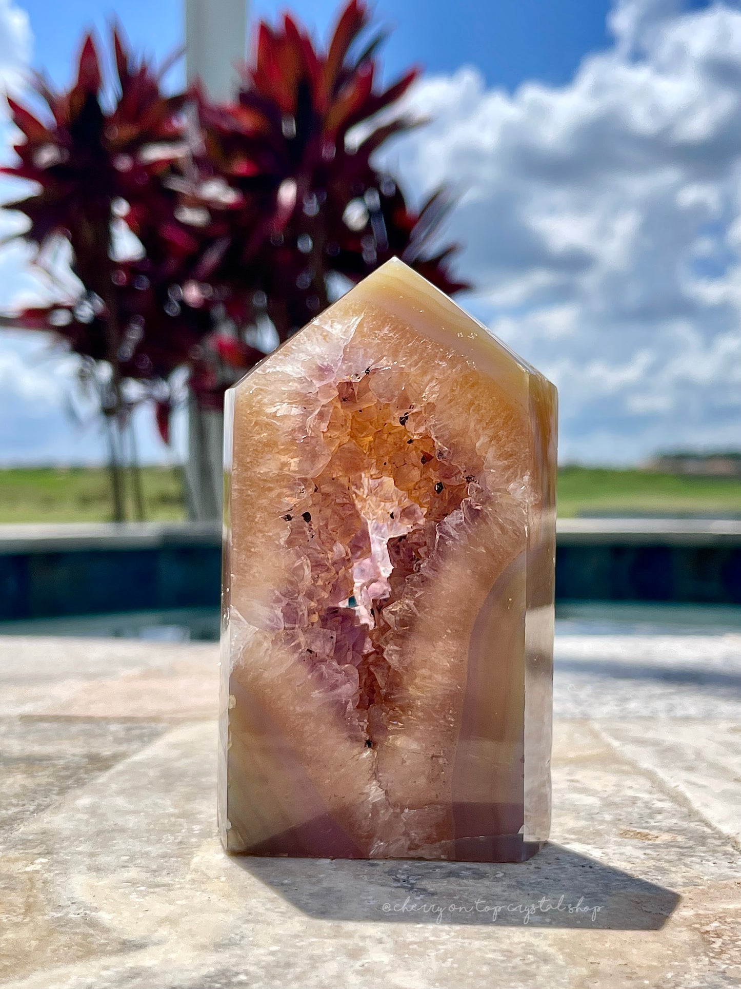 Crystal Vision Agate x Amethyst Tower