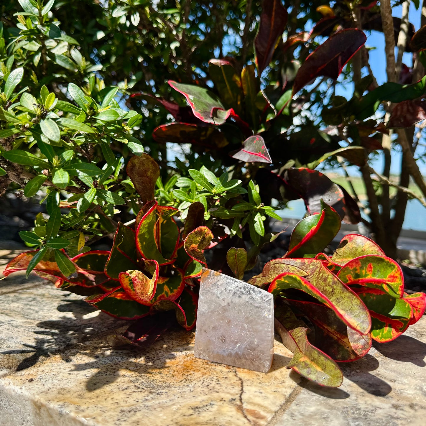 Quartz Asymmetric Chunk with Sugar Druzy Center