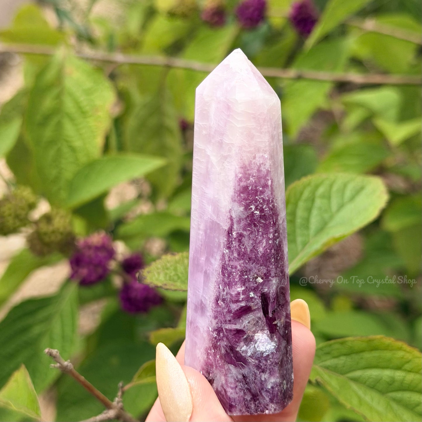 Beautyberry Split Kunzite x Lepidolite Tower