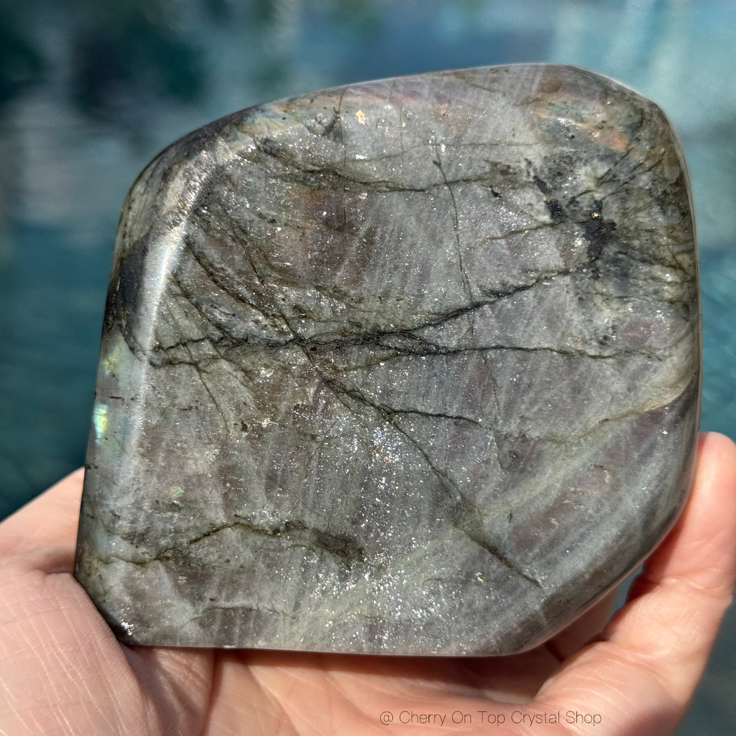 Crystal Vision Purple Labradorite with Neon Flash