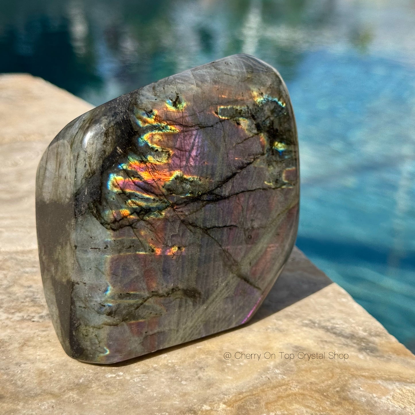 Crystal Vision Purple Labradorite with Neon Flash