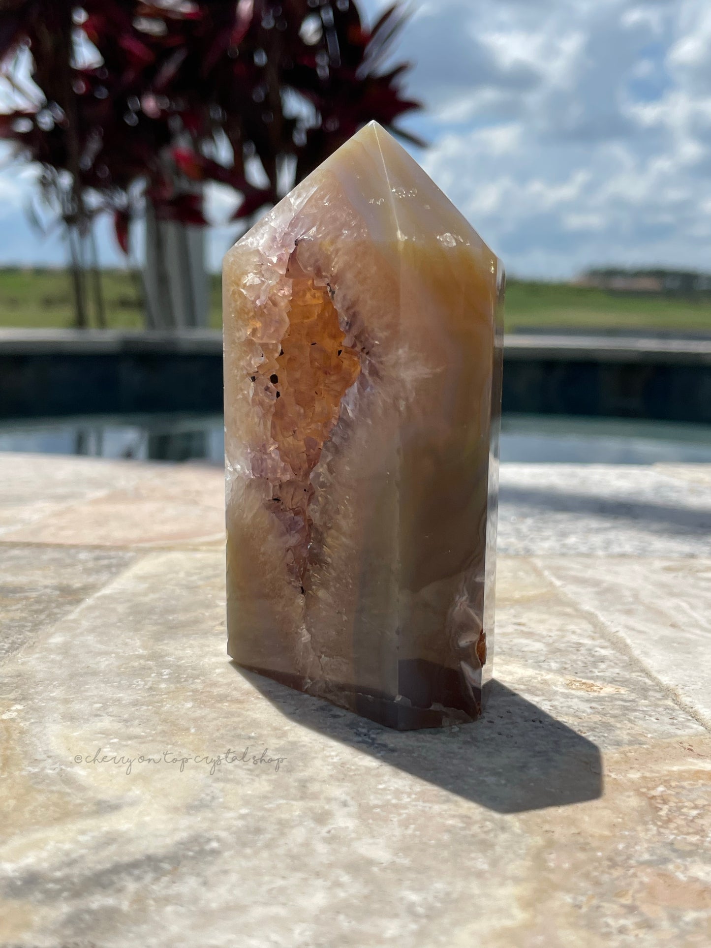 Crystal Vision Agate x Amethyst Tower