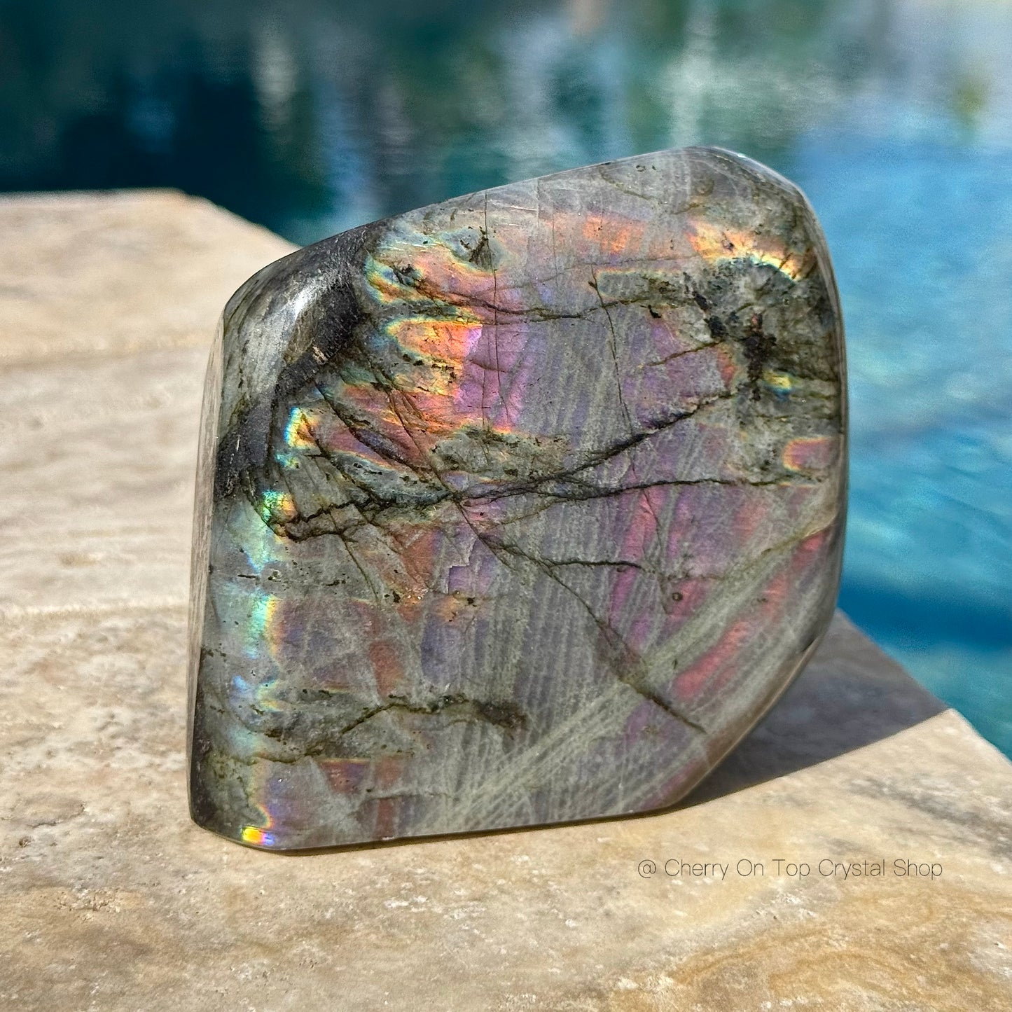 Crystal Vision Purple Labradorite with Neon Flash