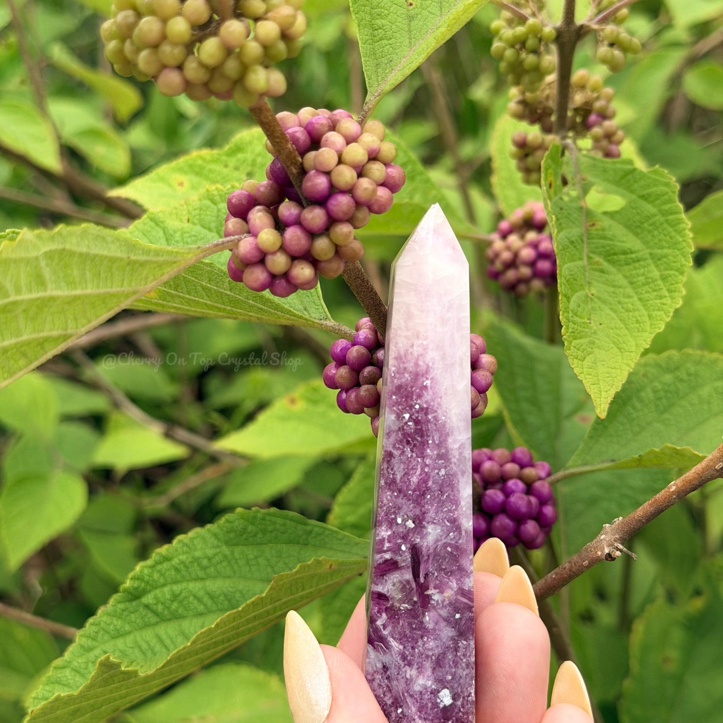 Beautyberry Split Kunzite x Lepidolite Tower