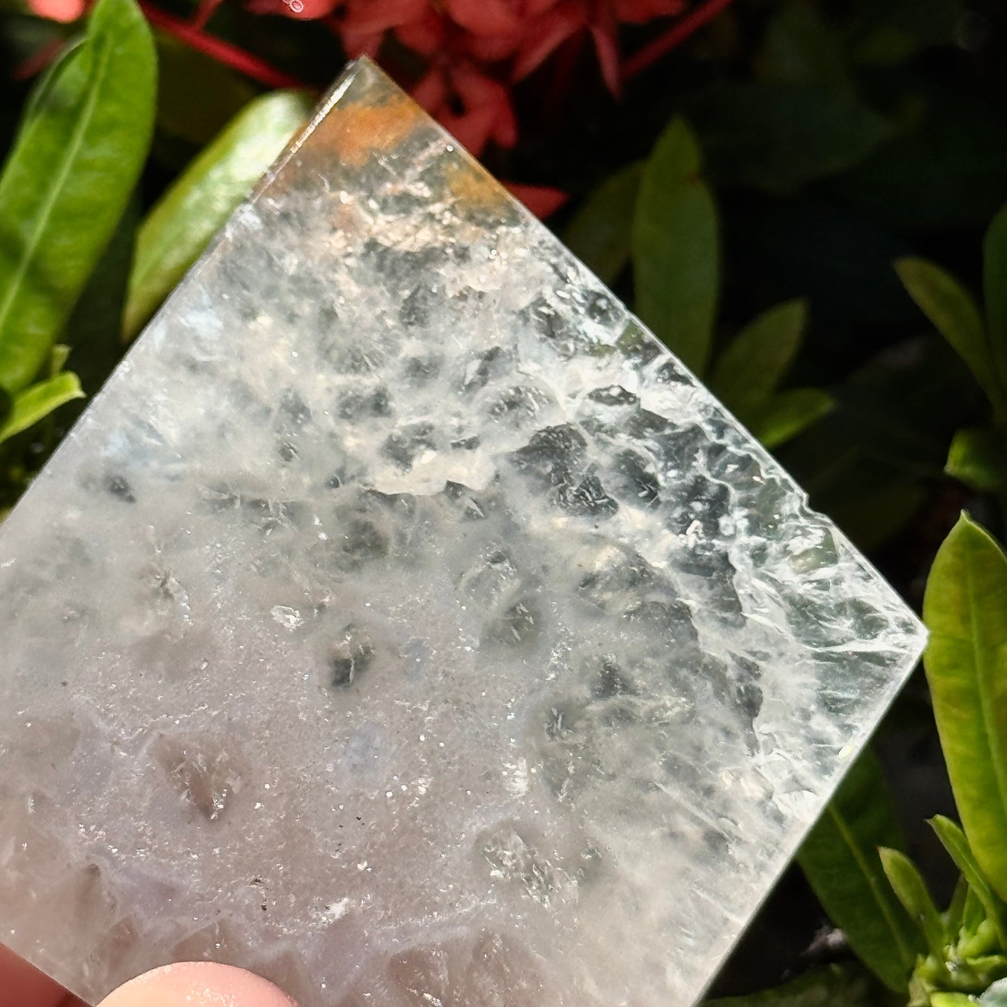 Quartz Asymmetric Chunk with Sugar Druzy Center