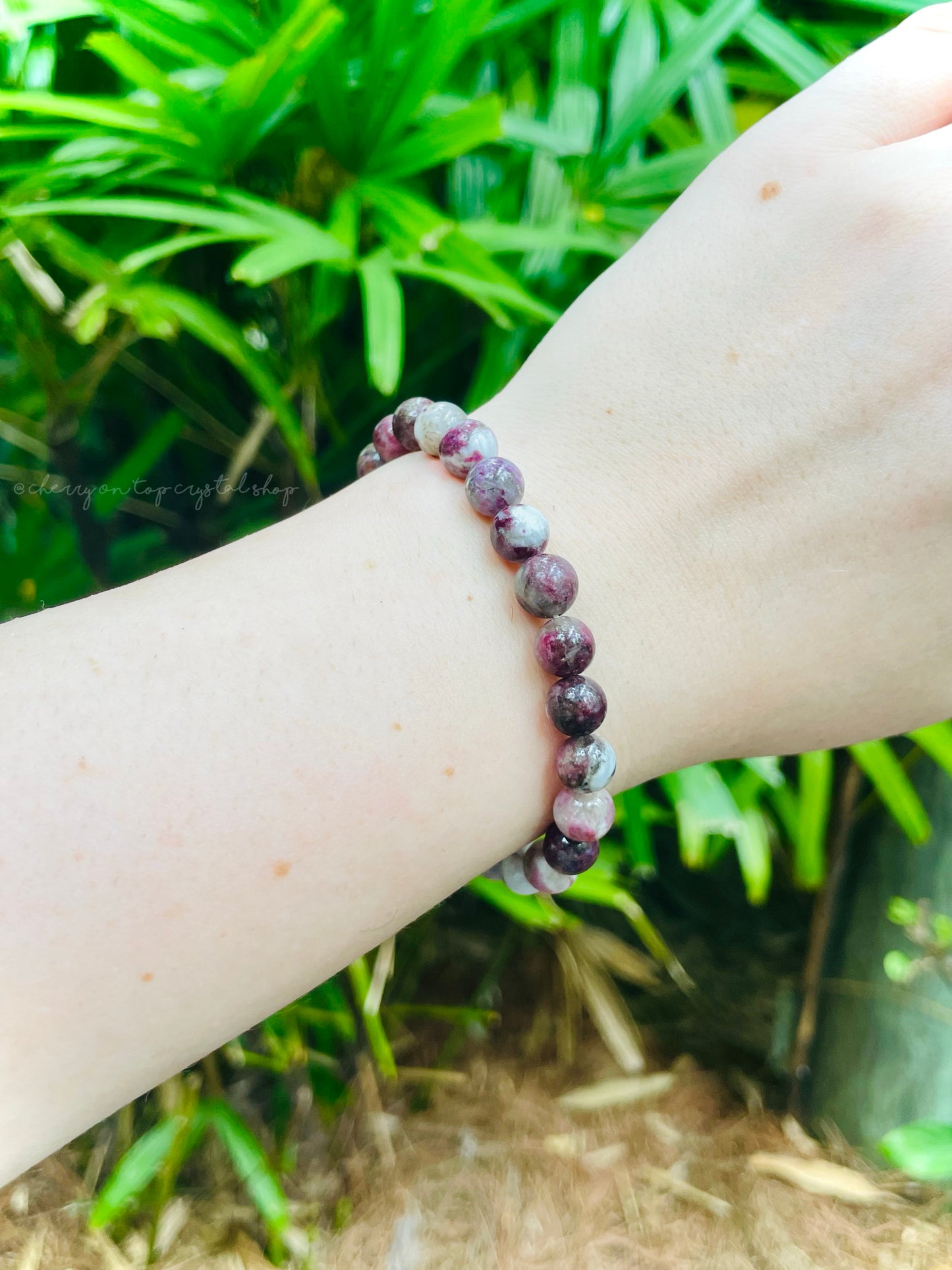 Lepidolite Unicorn Stone Crystal Bead Stretch Bracelet