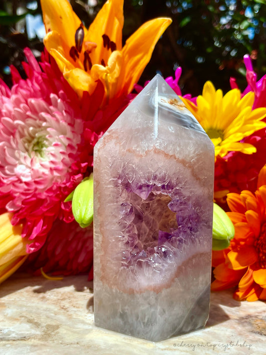 Crystal Vision Agate x Amethyst Tower