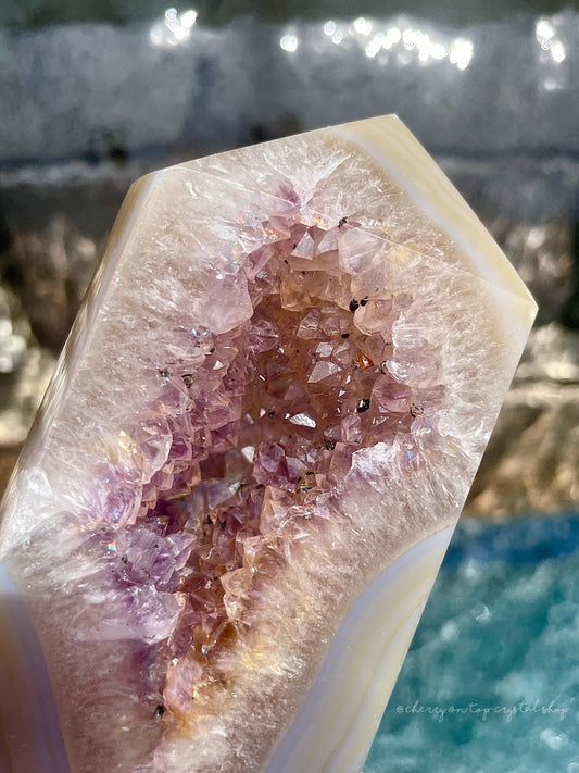 Crystal Vision Agate x Amethyst Tower