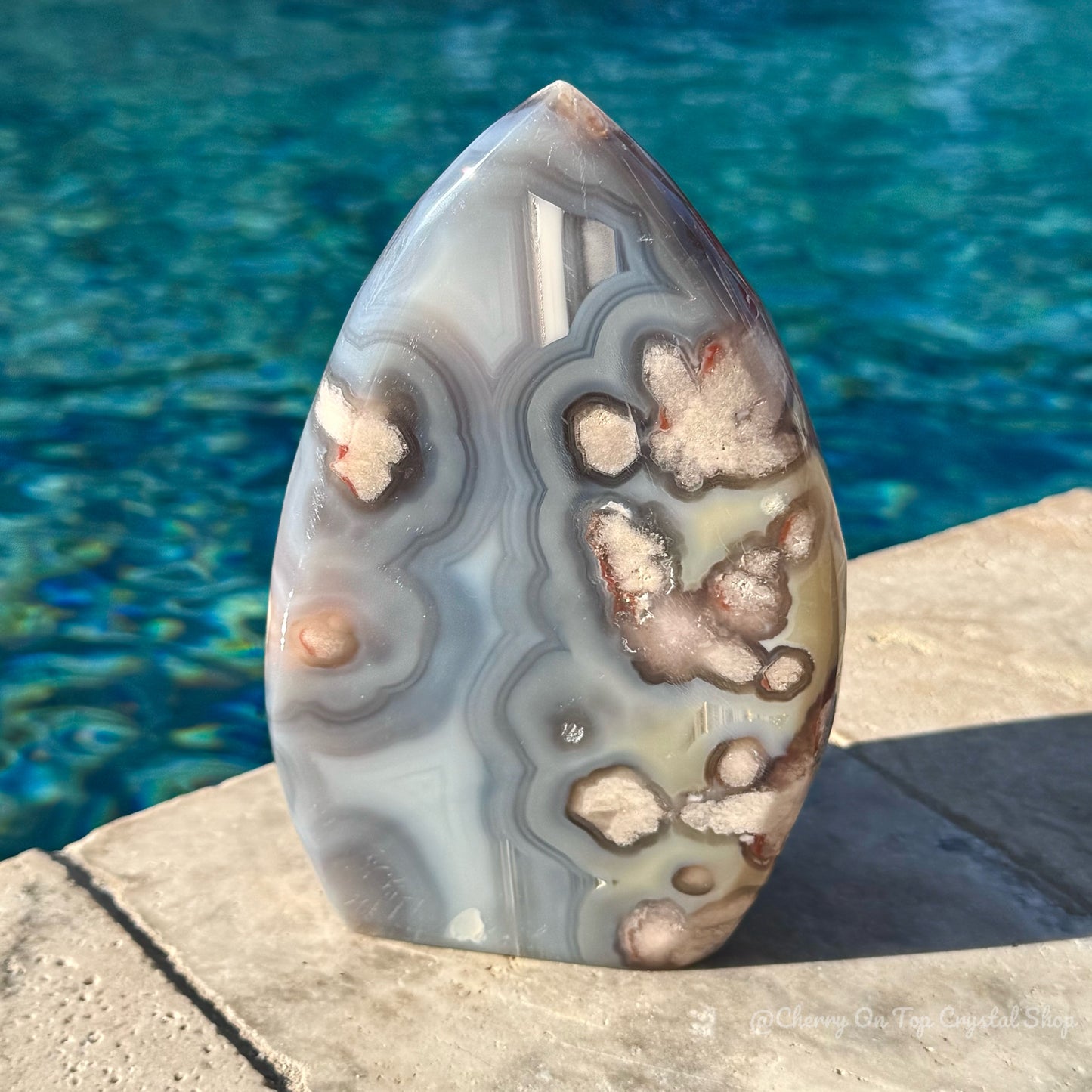 Blue Flower Agate Statement XL Flame