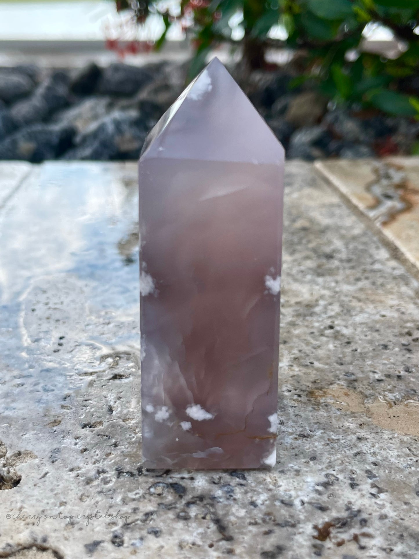 Taupe Flower Agate Tower