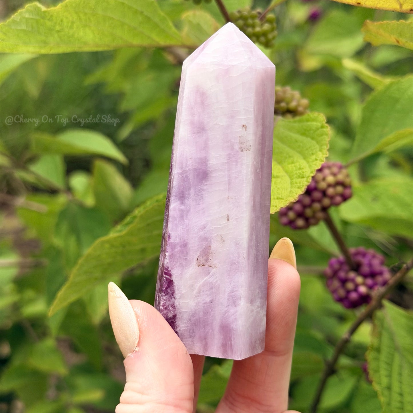 Beautyberry Split Kunzite x Lepidolite Tower
