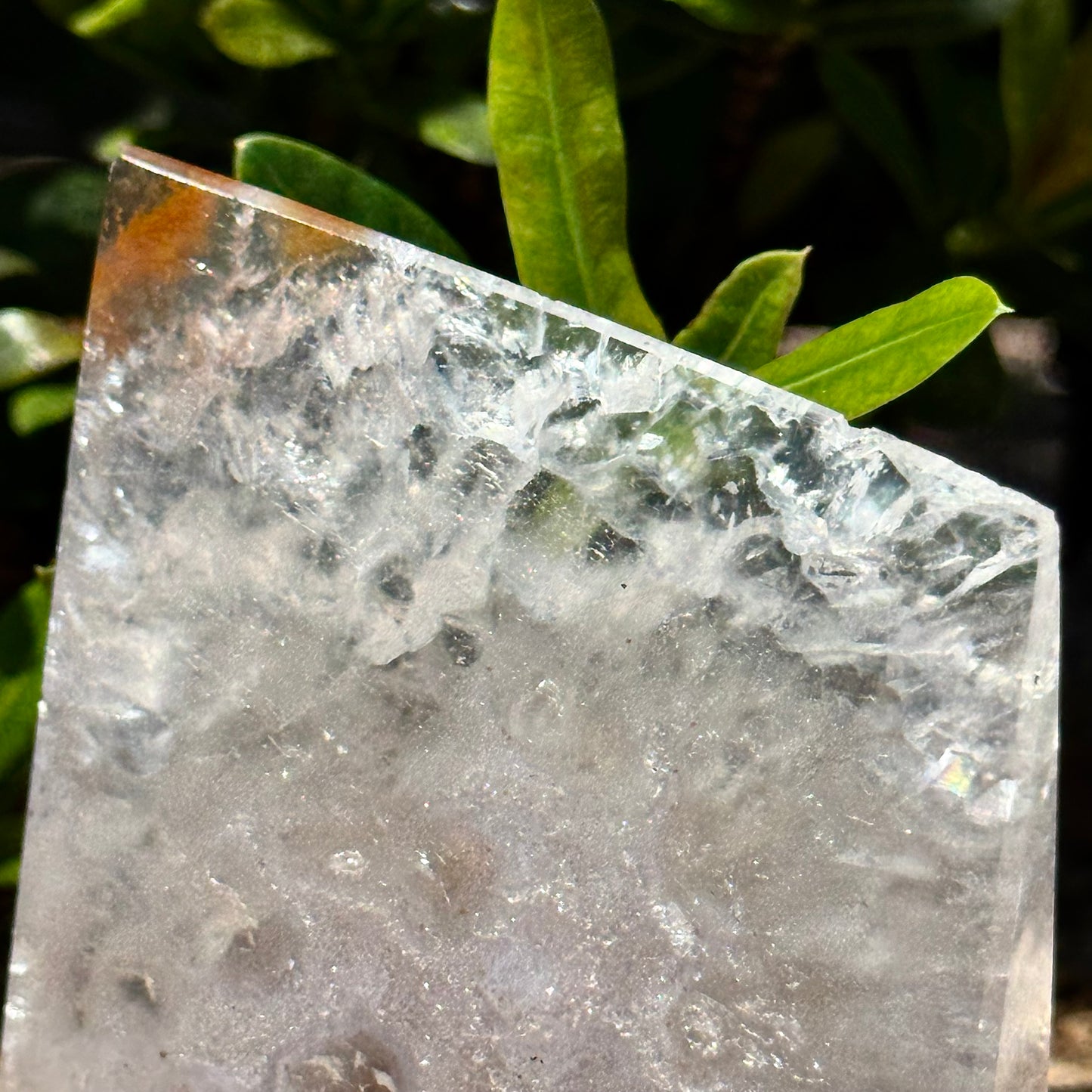 Quartz Asymmetric Chunk with Sugar Druzy Center