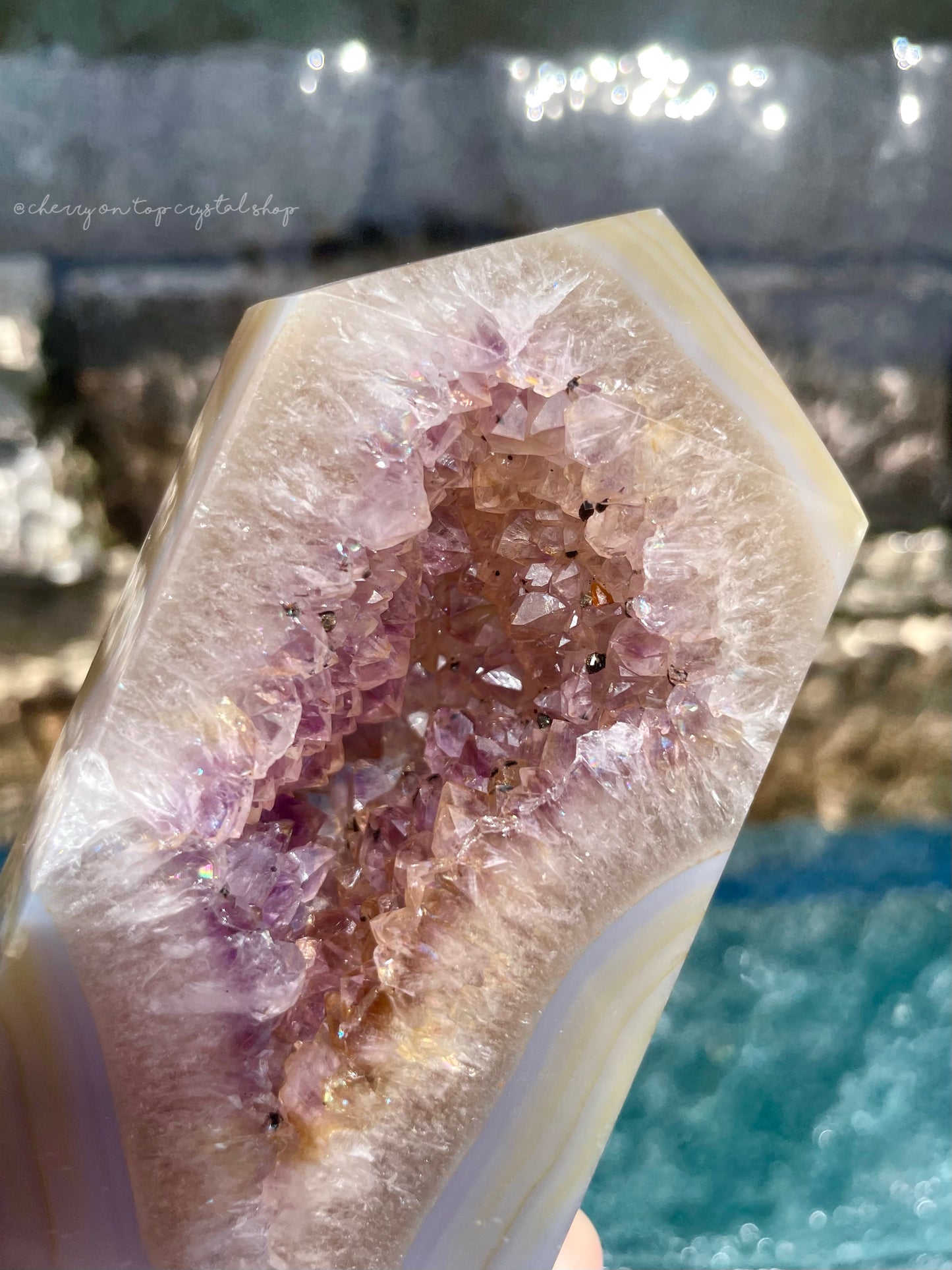 Crystal Vision Agate x Amethyst Tower
