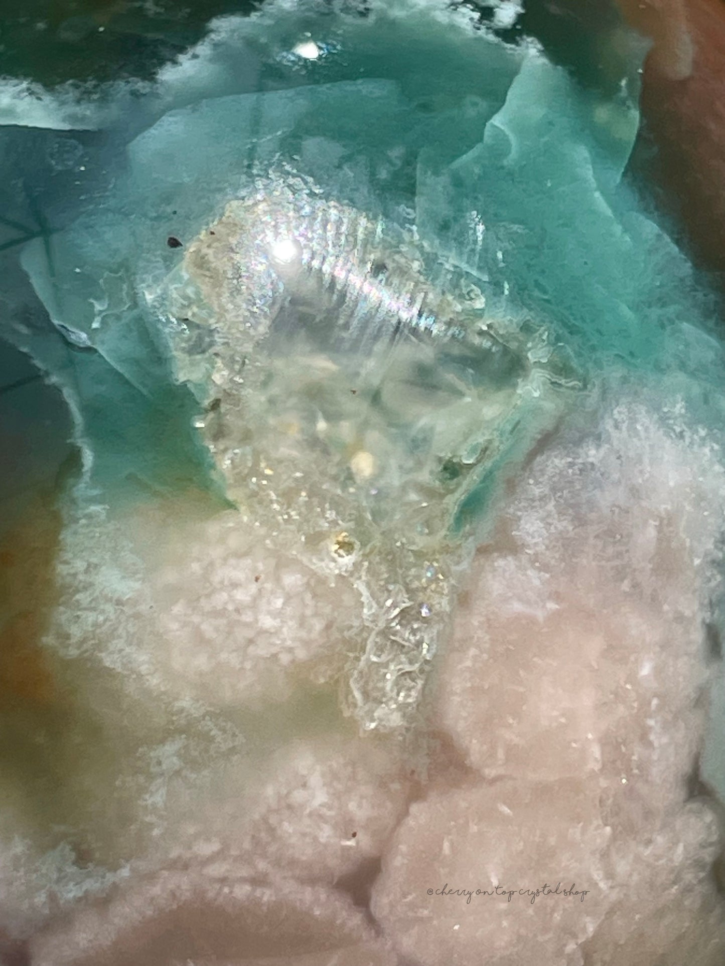 Green Flower Agate Spheres Set