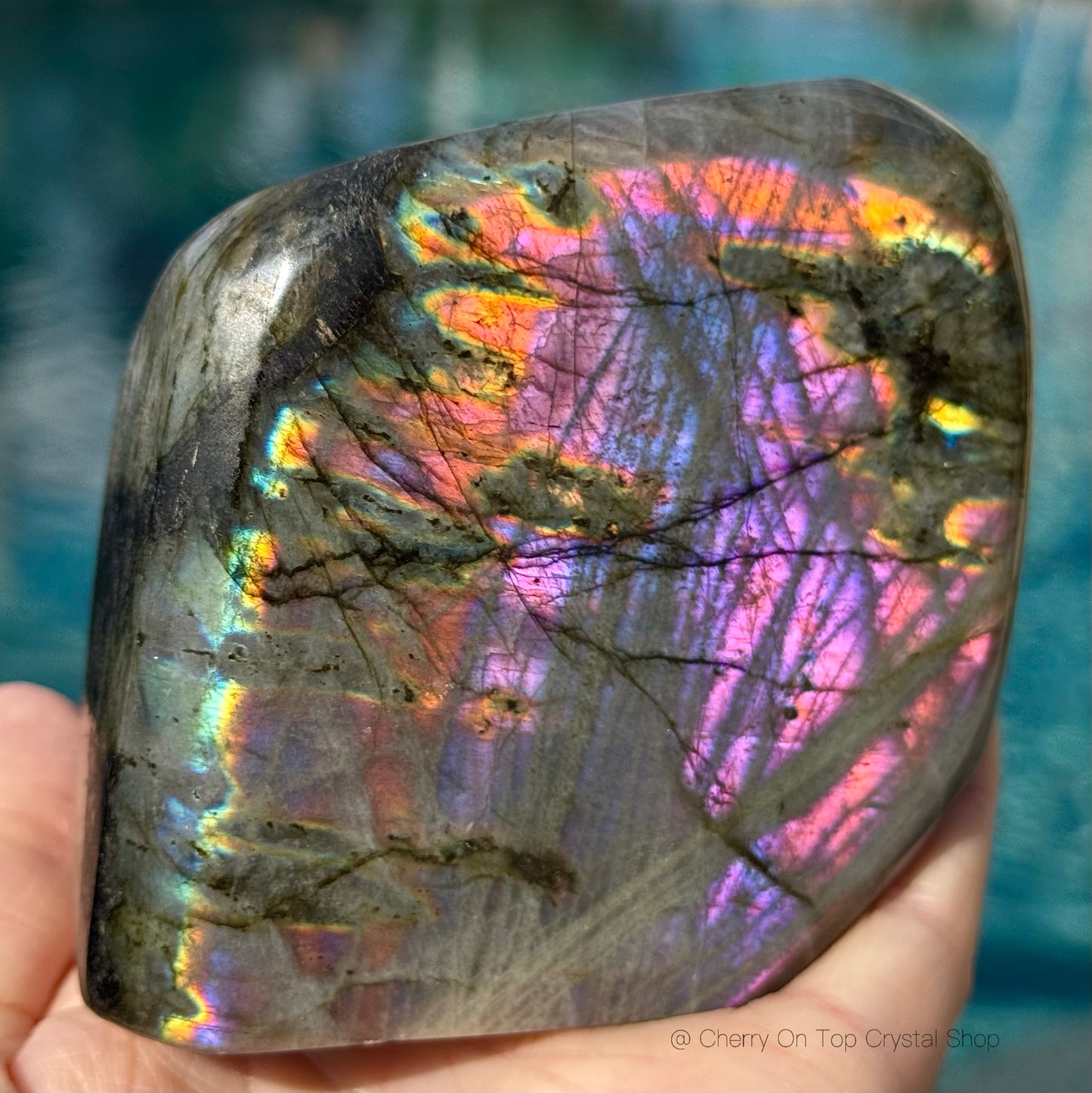 Crystal Vision Purple Labradorite with Neon Flash