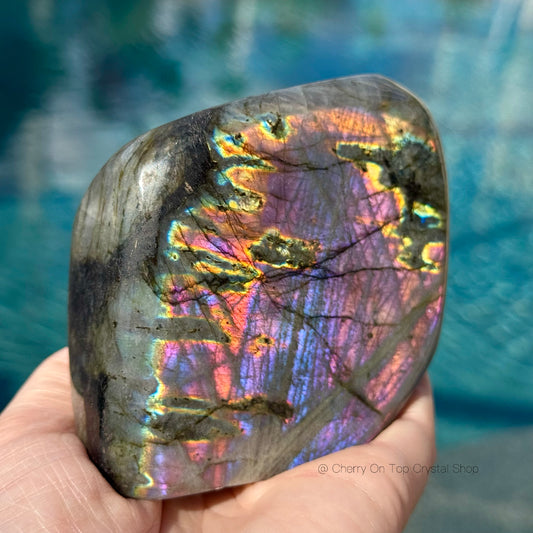 Crystal Vision Purple Labradorite with Neon Flash
