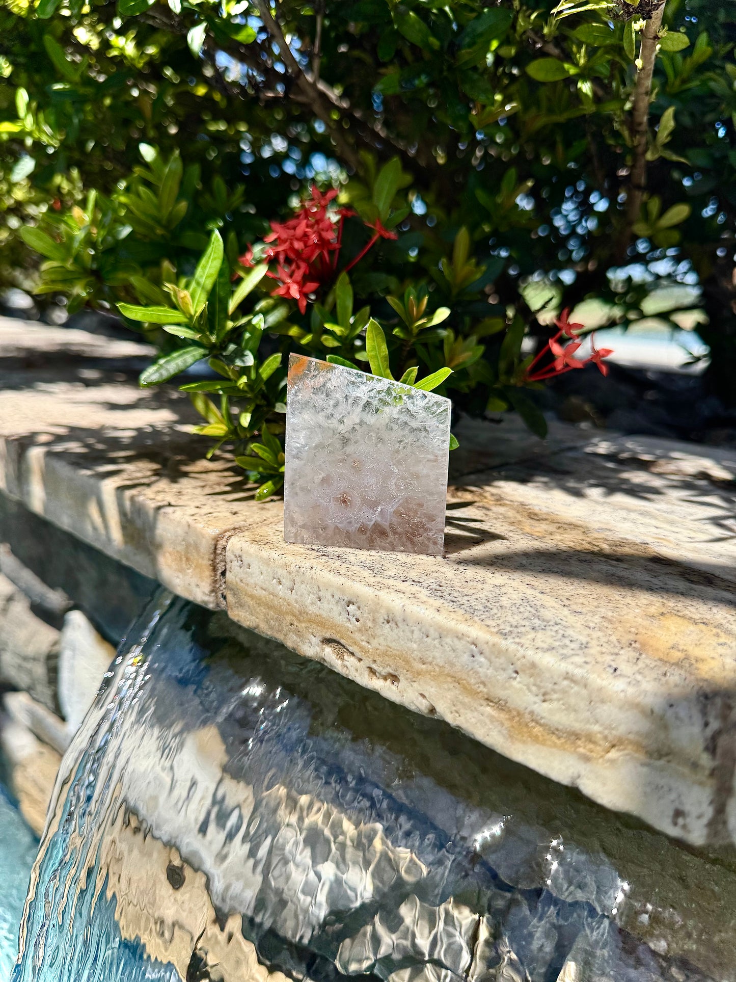 Quartz Asymmetric Chunk with Sugar Druzy Center