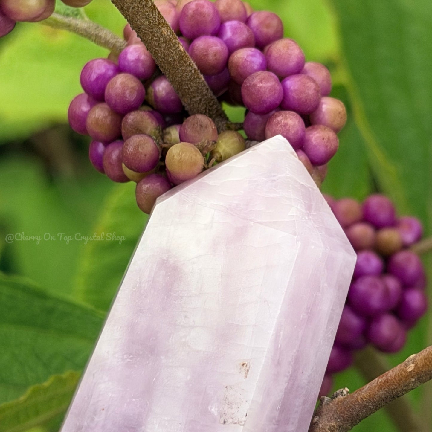 Beautyberry Split Kunzite x Lepidolite Tower