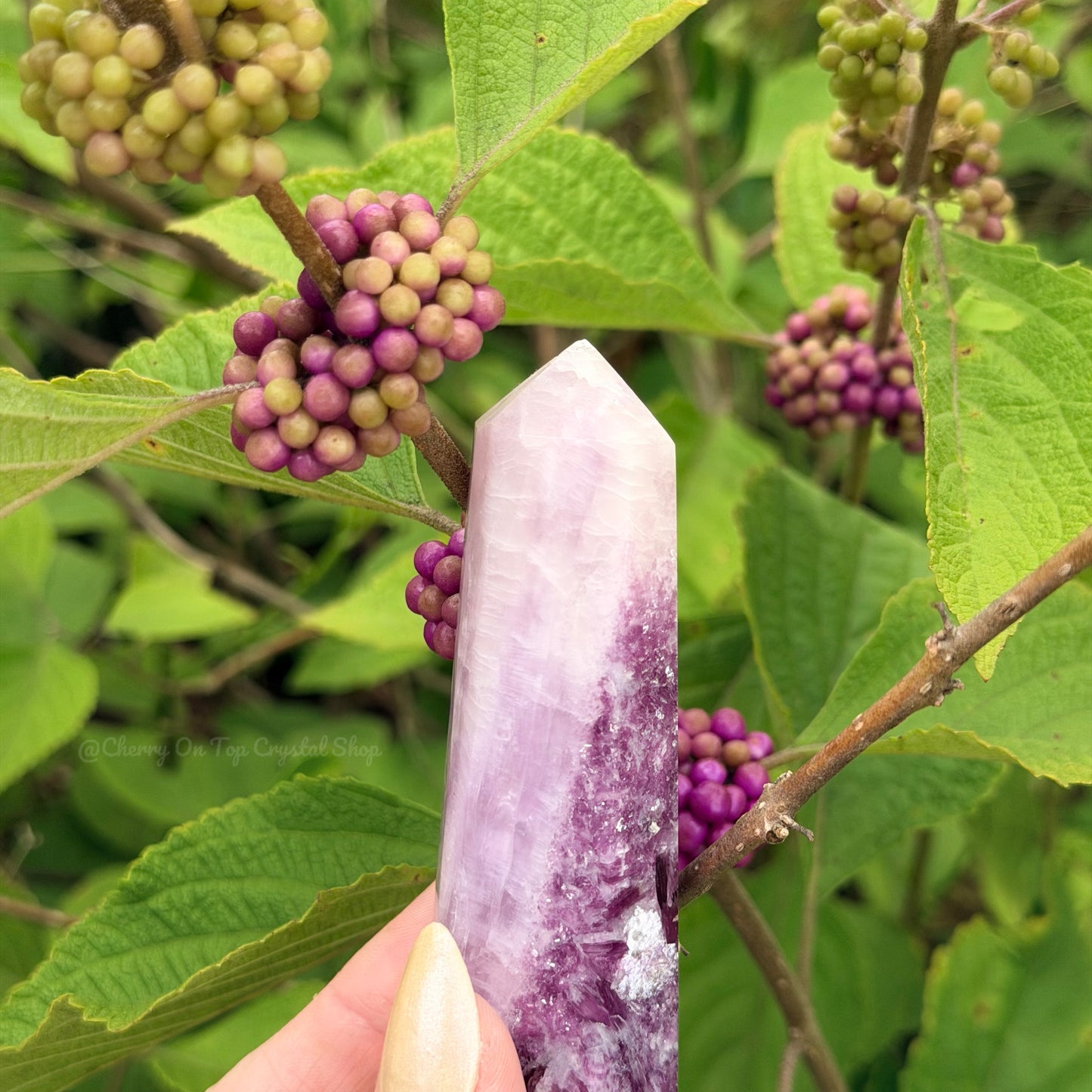 Beautyberry Split Kunzite x Lepidolite Tower