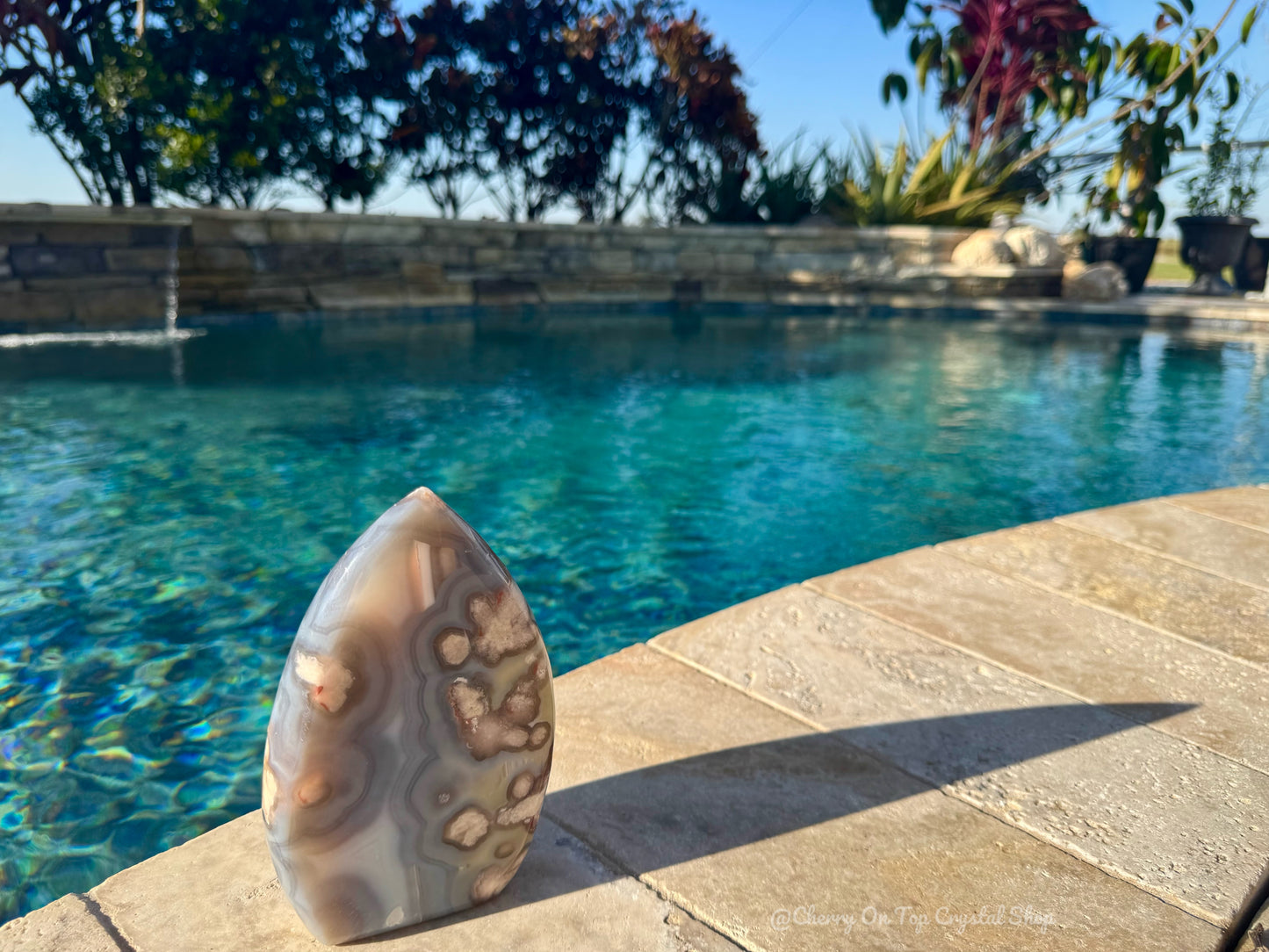 Blue Flower Agate Statement XL Flame