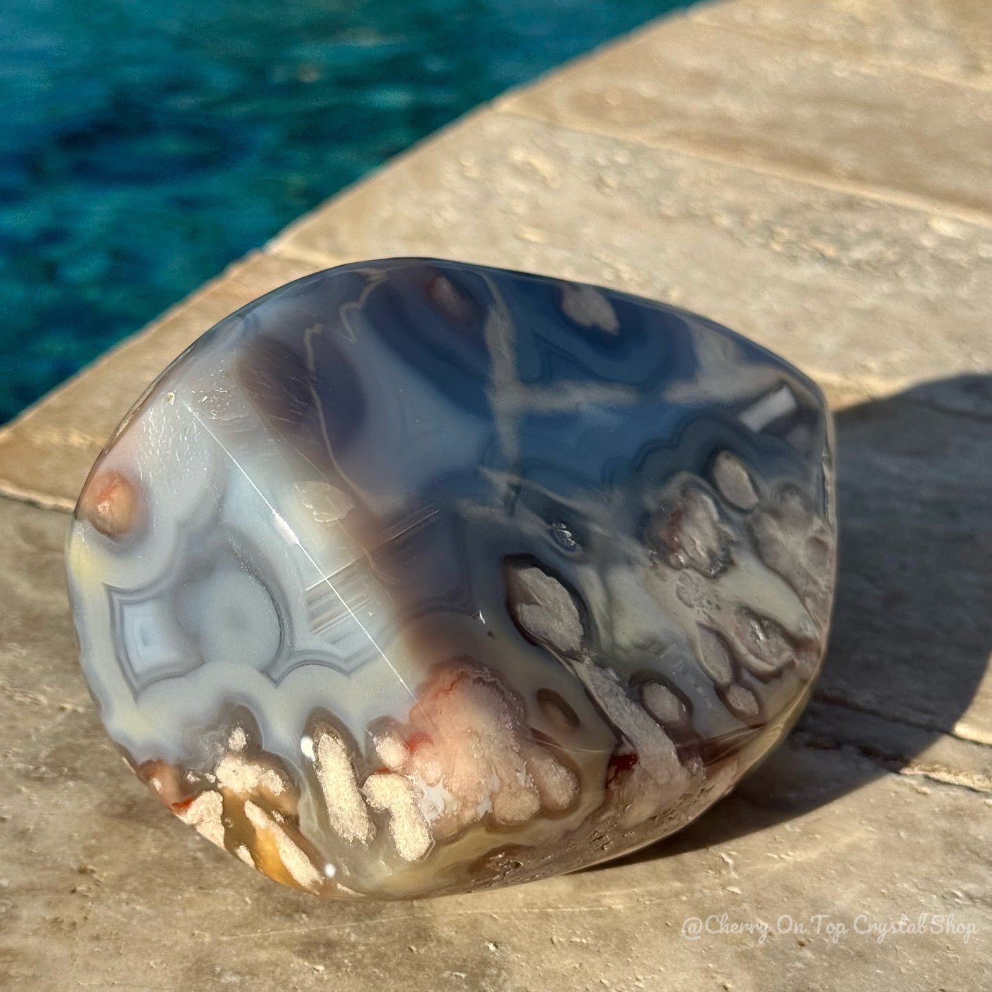 Blue Flower Agate Statement XL Flame