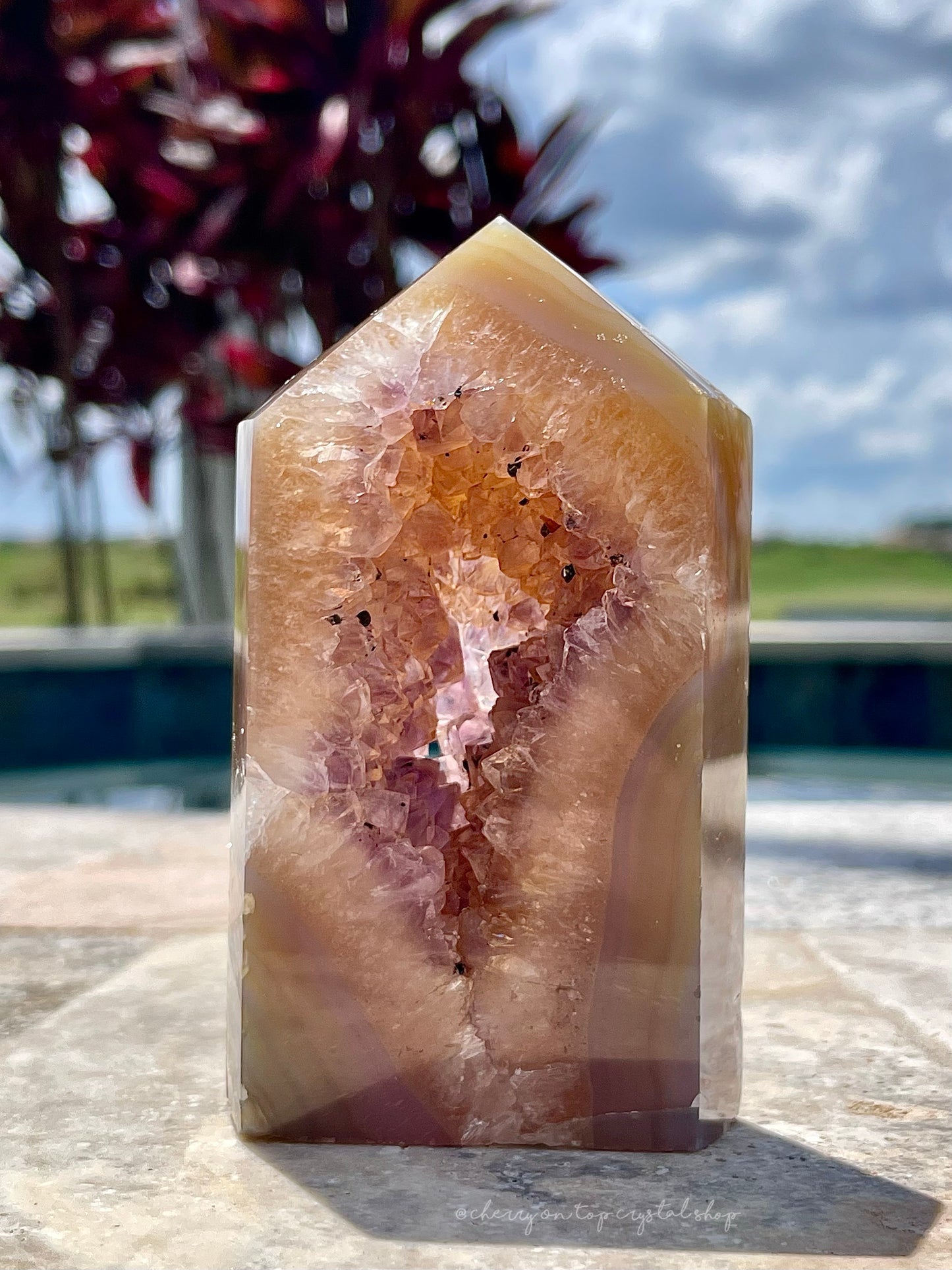 Crystal Vision Agate x Amethyst Tower