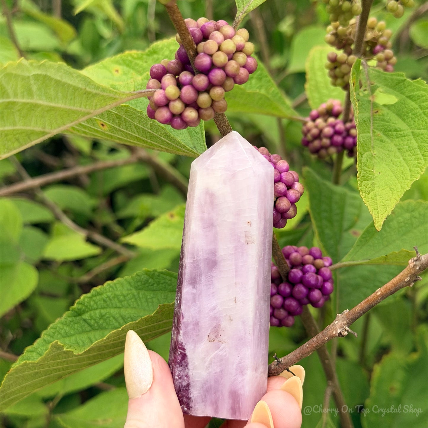 Beautyberry Split Kunzite x Lepidolite Tower