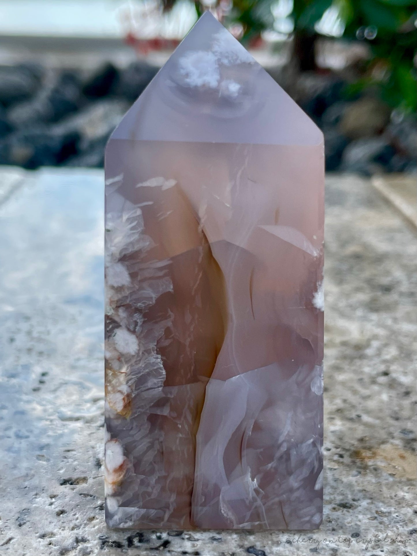 Taupe Flower Agate Tower